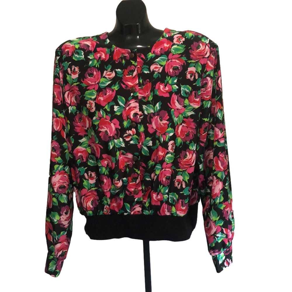 Vintage Sears Floral Long Sleeved Blouse With Buttons